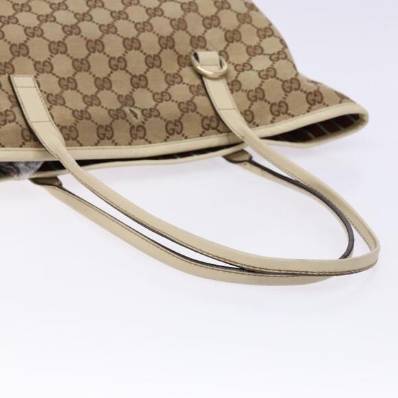 GUCCI GG Canvas Tote Bag Beige Gold - Picture 7 of 13